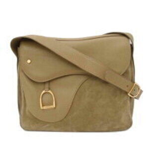 Gucci Stirrup style saddle bag Olive Green green khaki suede leather